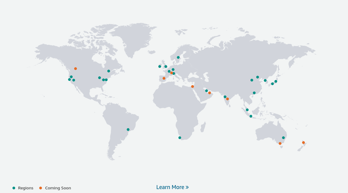 AWS Regions map